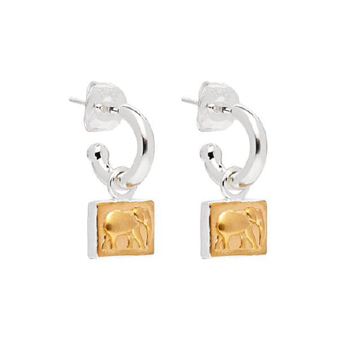 Elephant hoop earrings