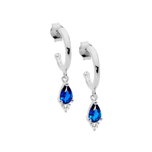 Dark blue CZ earrings