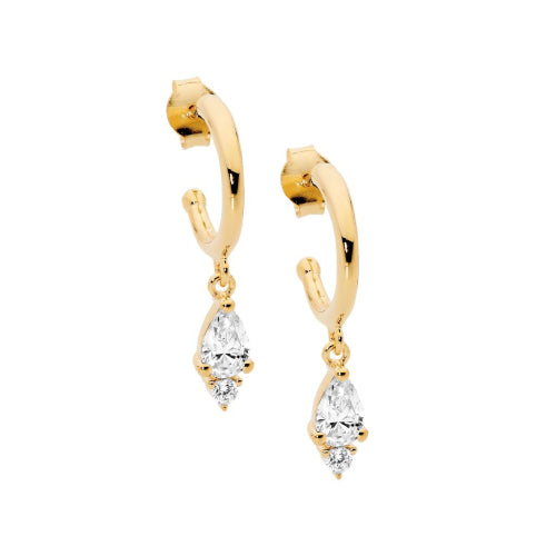 Gold plated drop earrings