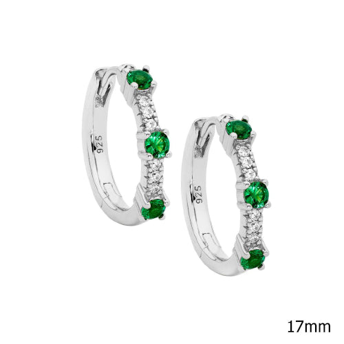 CZ huggie earrings E641GN