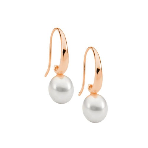 Rose Gold Plated Pearl Earrings