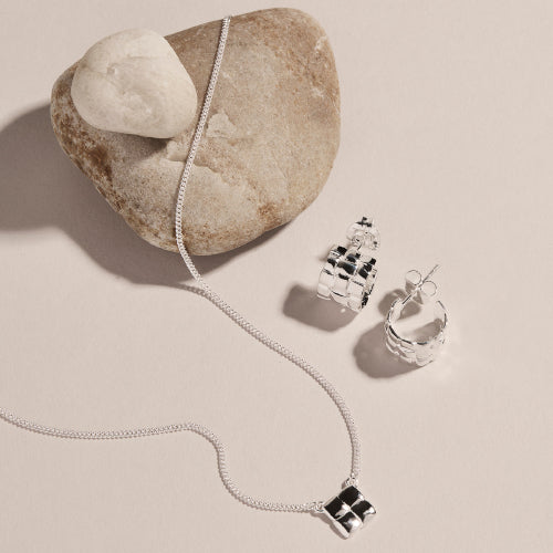 Weave Stud Hoop Earring