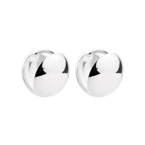 Lunar Silver Huggie Earrings