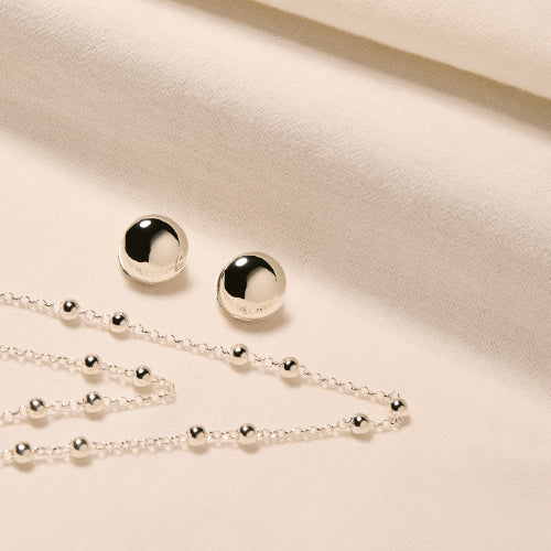 Lunar Silver Huggie Earrings