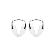 Lunar Silver Huggie Earrings