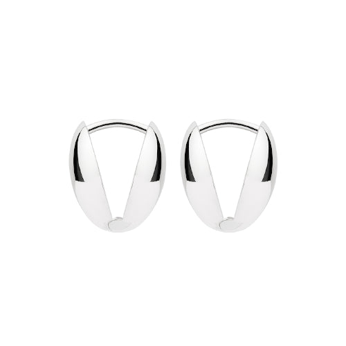 Lunar Silver Huggie Earrings