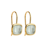 Aquamarine gold plated earrings