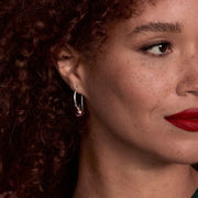 Rose & silver ball earrings