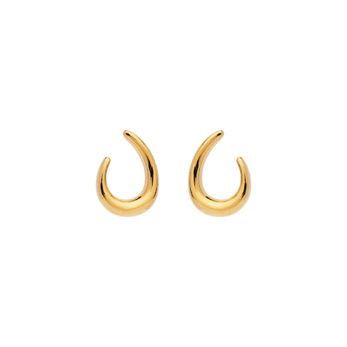Gold plated curl earrings