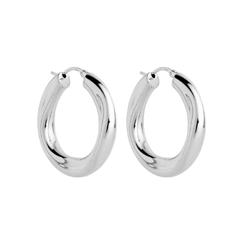 Oval Dimpled Hoop Earrings