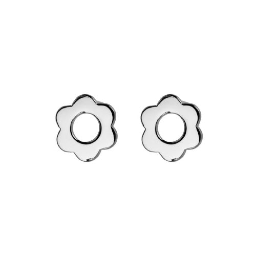 Silver flower earrings