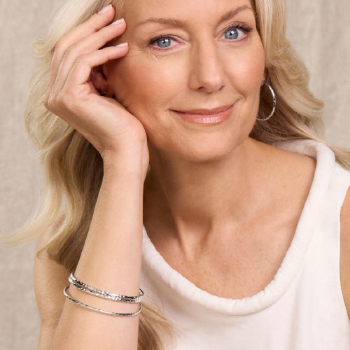 Silver tube earrings