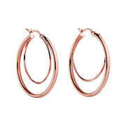 Rose gold double hoop earrings