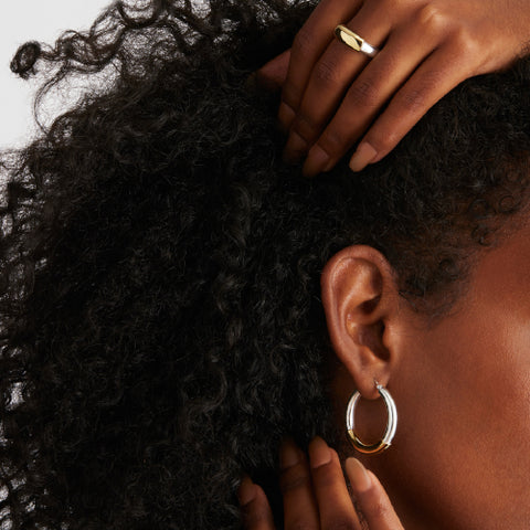 Two tone hoope earrings