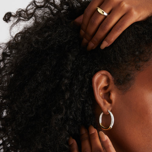 Two tone hoope earrings