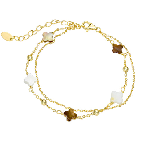 Gold plated flower bracelet