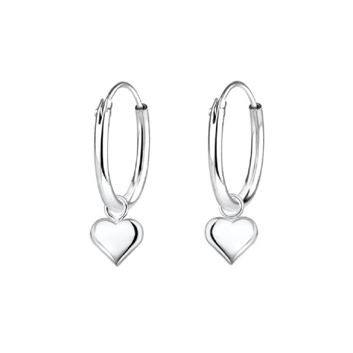 Kids Heart Charm Huggies