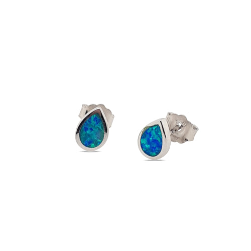 Sterling silver opal studs