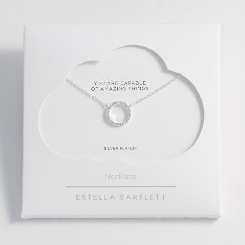 Circle CZ  Pendant Necklace