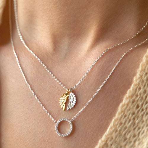 Circle CZ  Pendant Necklace