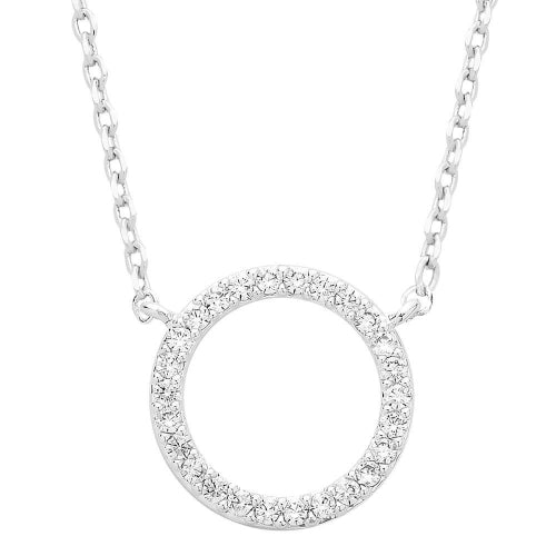 Circle CZ  Pendant Necklace