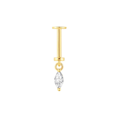 Single Flat Back Screw In Teardrop CZ