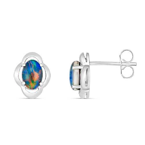 Sterling Silver Australian Opal Earrings