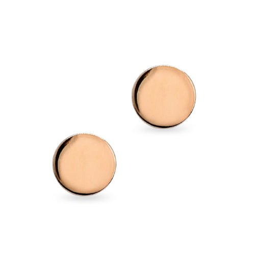 Rose gold plated disc earrings
