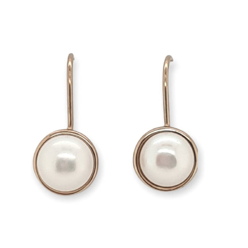 Mabe pearl hook earrings