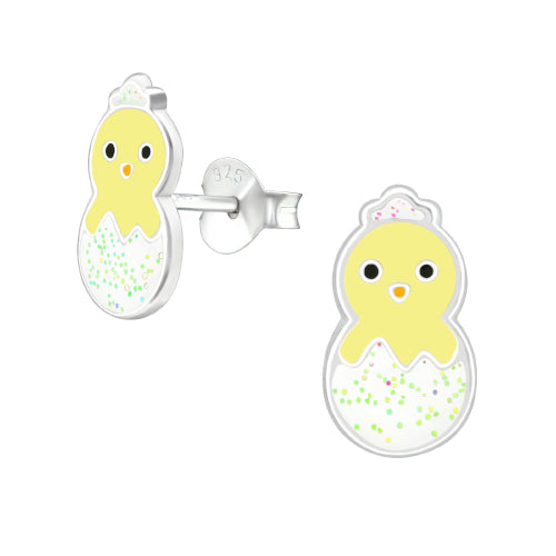 Sterling silver chicken earrings