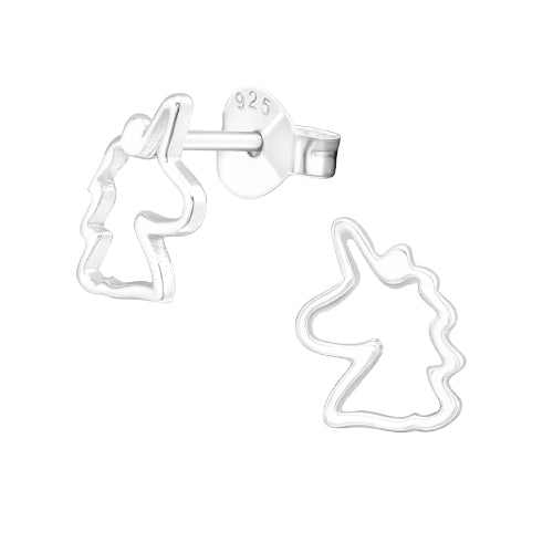Sterling silver unicorn earrings