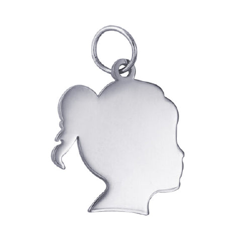 sterling silver girl engraving shape