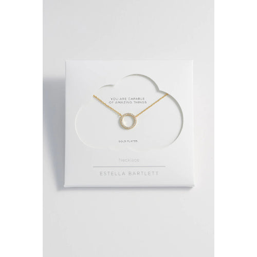 Circle CZ  Pendant Necklace