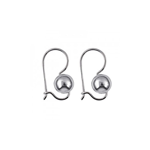8mm sterling silver euroball earrings
