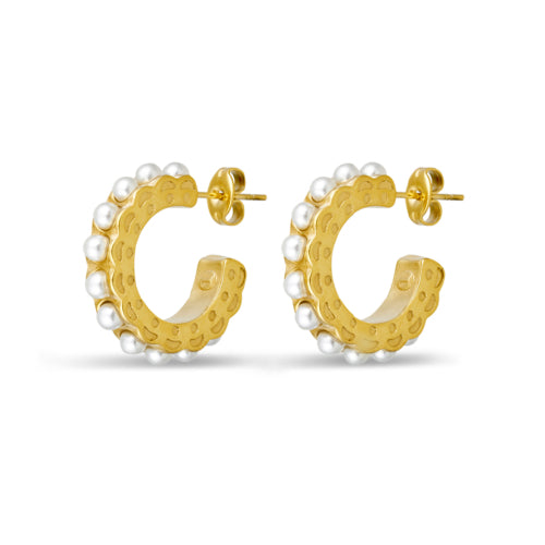 Steel gold plated earrings