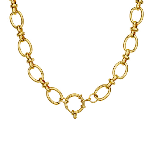 Oval Punk Link Charm Necklace