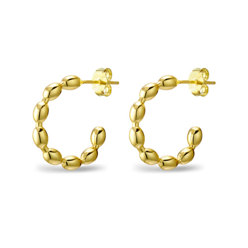 Sterling silver gold plated hoops