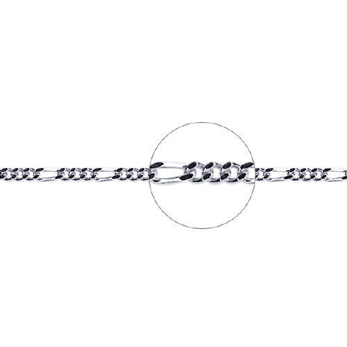 50cm Diamond Cut Figaro Chain