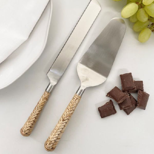 Wicker Natural Cake Servers
