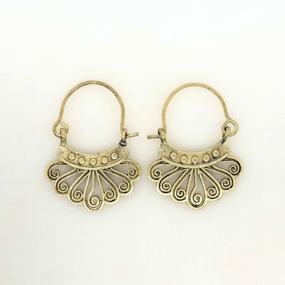 Fancy brass earrings