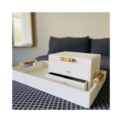 White leatherette jewel box