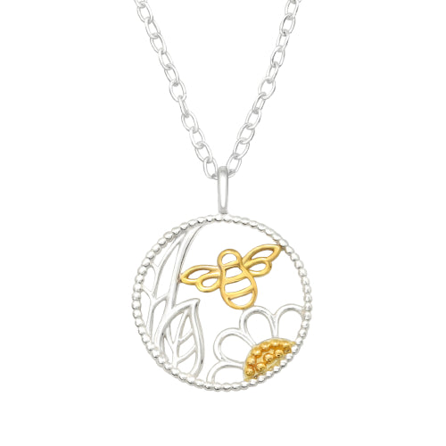 Sterling silver bee necklace
