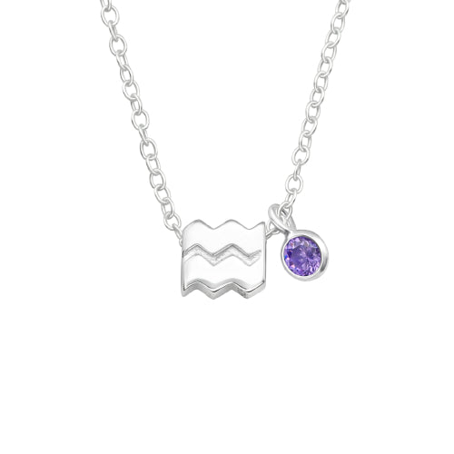 Sterling silver February  necklace