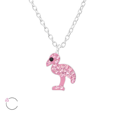Sterling silver flamingo necklace