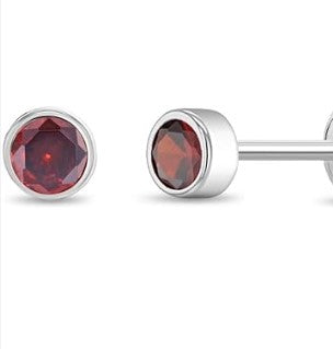 Garnet stud earrings