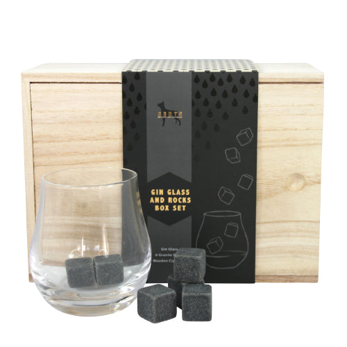 Gents Gin Glass & Rocks Set