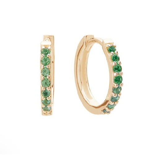 13mm Green Quartz Huggies