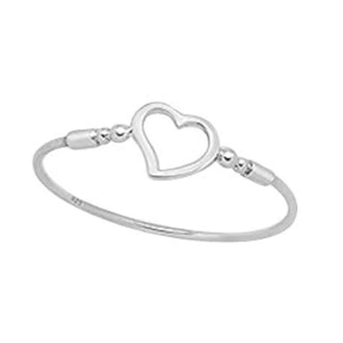 Sterling Silver Heart Bangle