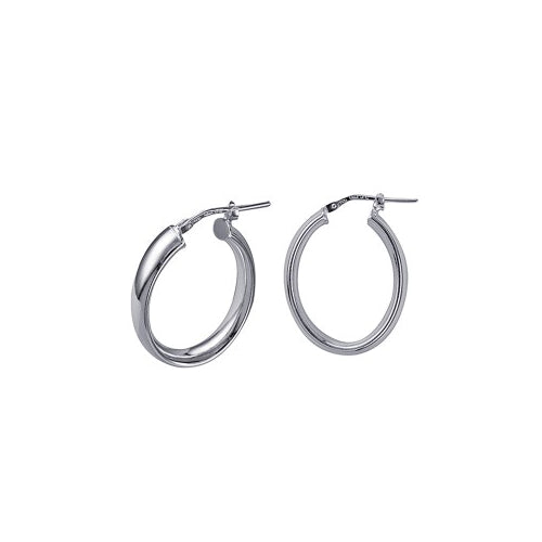 Sterling silver oval hoops