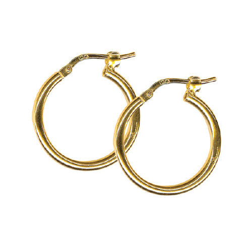 15mm gold plated hoop earrings